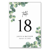 Rustikale Eukalyptus-Grüne Hochzeit Tischnummer (Vorderseite)