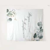 Rustikale Eukalyptus-Grüne Hochzeit Wandteppich (Vorderseite (Horizontal))