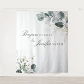 Rustikale Eukalyptus-Grüne Hochzeit Wandteppich (Vorderseite)