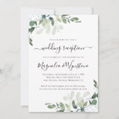 Rustikale Eukalyptus-Grüne Hochzeitsempfang Einladung (Vorderseite)