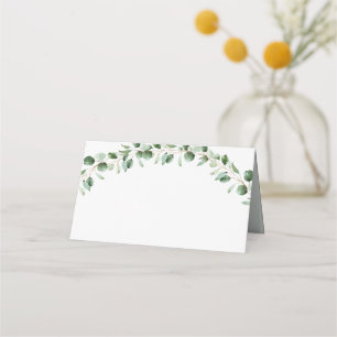 Rustikale Eukalyptus-Grüne Hochzeitslehre eingekla Platzkarte