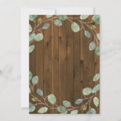 Rustikale Eukalyptus-Grüne und Goldkreuz Einladung (Rückseite)