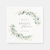 Rustikale Eukalyptus-Grünpflanzen Boho Brautparty Serviette (Vorderseite)