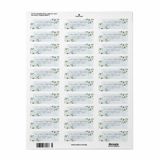 Rustikale Eukalyptus-Grünpflanzen Rücksendeadresse (Vorne)