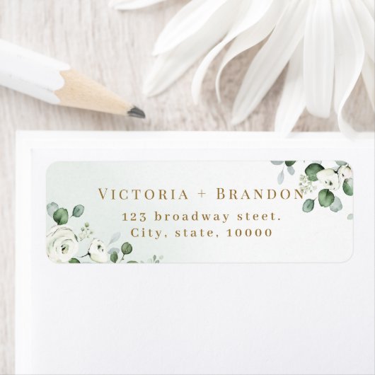 Rustikale Eukalyptus-Grünpflanzen Rücksendeadresse (Insitu)