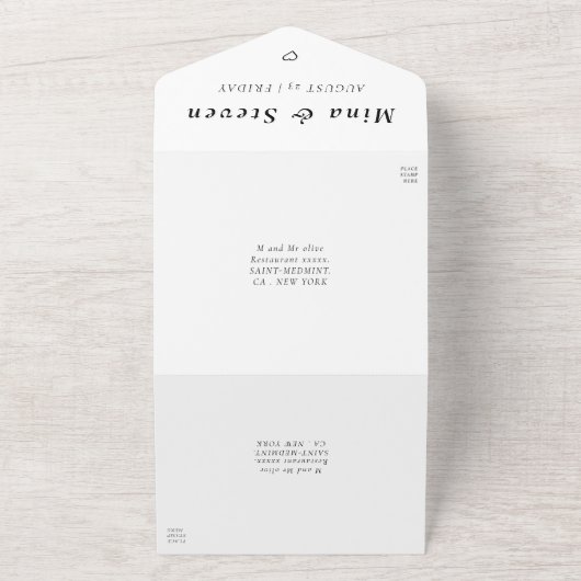 Rustikale Eukalyptus-Hochzeit All In One Einladung (Außenbereich)