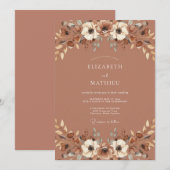 Rustikale Eukalyptus-Hochzeit mit Lehm-Foliage Einladung (Vorne/Hinten)