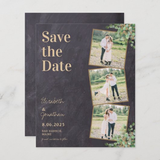 Rustikale Eukalyptus-Hochzeit rettet das Datum (Vorne/Hinten)