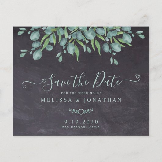 Rustikale Eukalyptus-Hochzeit rettet das Datum (Vorderseite)