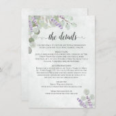 Rustikale Eukalyptus-Hochzeitdetails Begleitkarte (Vorne/Hinten)