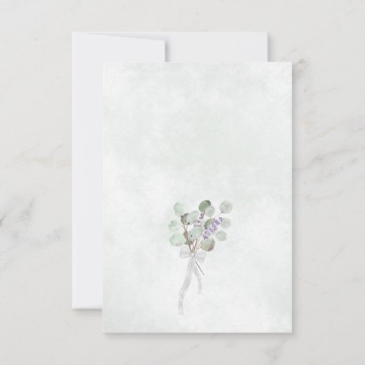 Rustikale Eukalyptus & Lavender Elegant Boho Weddi Save The Date (Rückseite)