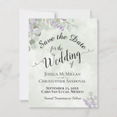 Rustikale Eukalyptus & Lavender Elegante Hochzeit Save The Date (Vorderseite)
