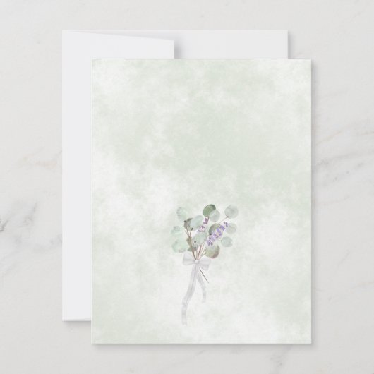 Rustikale Eukalyptus & Lavender Elegante Hochzeit Save The Date (Rückseite)