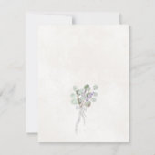 Rustikale Eukalyptus & Lavender Elegante Weiße Hoc Save The Date (Rückseite)