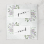 Rustikale Eukalyptus & Lavender Wedding vorbehalte Platzkarte (Außenseite Aufgefaltet)