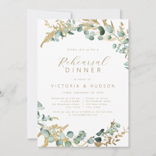 Rustikale Eukalyptus-Probe Einladung (Vorderseite)