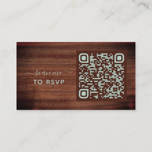 Rustikale Eukalyptus QR Code Online Wedding RSVP C Visitenkarte (Rückseite)
