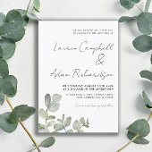 Rustikale Eukalyptus Sage Green Wedding Einladung