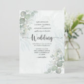 Rustikale Eukalyptus Sage Green Wedding Einladung (Stehend Vorderseite)