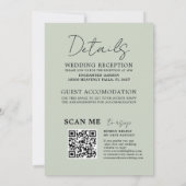 Rustikale Eukalyptus-Sage Grün auf einer Hochzeit Einladung (Rückseite)