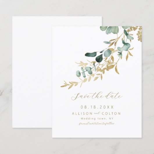 Rustikale Eukalyptus Salbei grüne Vegetation Boho  (Vorne/Hinten)