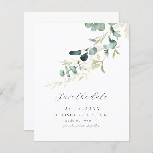 Rustikale Eukalyptus Salbei grüne Vegetation Boho  (Vorne/Hinten)