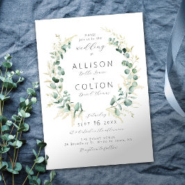 Rustikale Eukalyptus-Salbei-Hochzeit Einladung