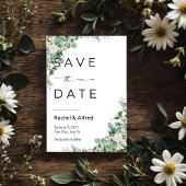 Rustikale Eukalyptus Save the Date Einladung