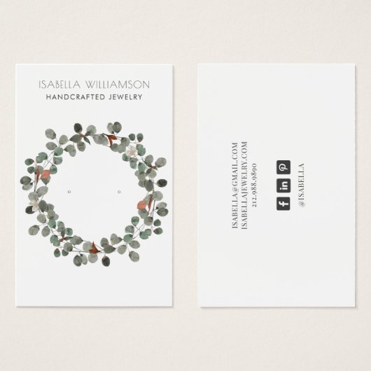 Rustikale Eukalyptus-Schmuckkarten (Vorne & Hinten)