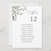 Rustikale Eukalyptus-Tischnummer Einladung (Vorderseite)