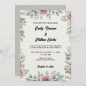 Rustikale Eukalyptus und Einladung zur Hochzeit in (Vorne/Hinten)