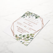 Rustikale Eukalyptus- und Gold-Rahmen-Hochzeit Ful Folieneinladung (Gedreht)