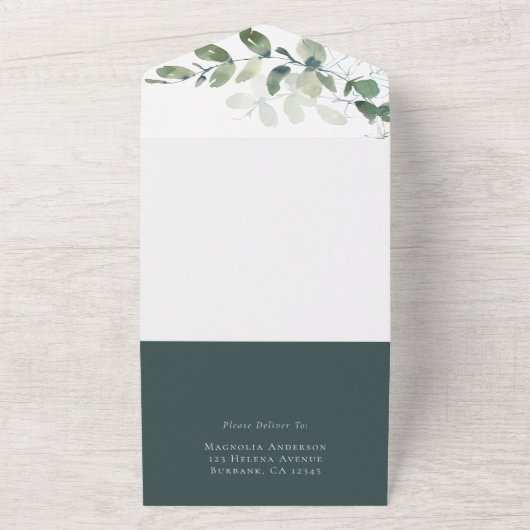 Rustikale Eukalyptus-Vow-Erneuerung All In One Einladung (Außenbereich)