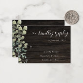 Rustikale Eukalyptus Wedding RSVP Card Mitteilungskarte (Vorderseite/Rückseite Beispiel)