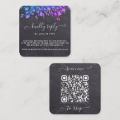 Rustikale Eukalyptus Wedding Website QR Code UAWG Begleitkarte (Vorne/Hinten)