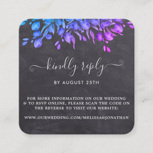 Rustikale Eukalyptus Wedding Website QR Code UAWG Begleitkarte (Vorderseite)