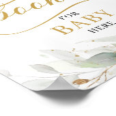 Rustikale Eukalyptusbücher für Babyzeichen Poster (Ecke)