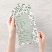 Rustikale Eukalyputus-Heiligtümer All In One Einladung (Abreißen)