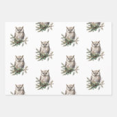 Rustikale Eulen und Blume Geschenkpapier Set (Vorderseite)