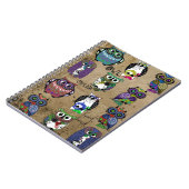 Rustikale Eulen-Volkskunst Notizblock (Linke Seite)