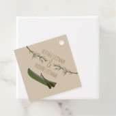 Rustikale Evergreen Branches Canoe Wedding Geschenkanhänger (Beispiel)
