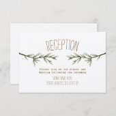 Rustikale Evergreen Branches Hochzeitsempfang Begleitkarte (Vorne/Hinten)