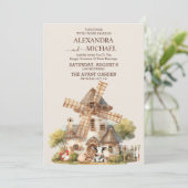 Rustikale Evergreen Fields Barn Hütte Hochzeit Einladung (Stehend Vorderseite)