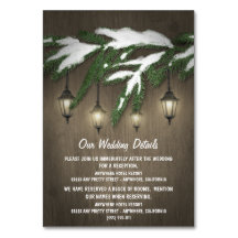 Rustikale Evergreen Lantern Hochzeitkarten