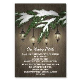 Rustikale Evergreen Lantern Hochzeitkarten Tischnummer