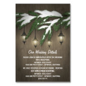 Rustikale Evergreen Lantern Hochzeitkarten Tischnummer (Vorderseite)
