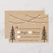 Rustikale Evergreen Pine Tree Wedding RSVP Cards (Vorne/Hinten)