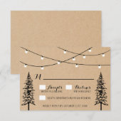 Rustikale Evergreen Pine Tree Wedding RSVP Cards Karte (Vorne/Hinten)