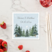 Rustikale Evergreen Winter Pine Trees Serviette (Beispiel)