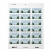 Rustikale Evergreen Winter Pine Trees UAWG Address Adressaufkleber (Vorne)